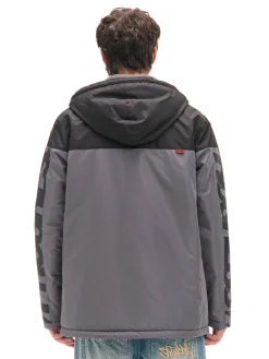 Clearance Cropp Dwukolorowa kurtka z kapturem szary