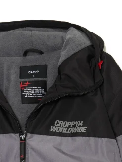 Clearance Cropp Dwukolorowa kurtka z kapturem szary