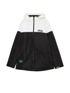 Sale Cropp Dwukolorowa kurtka z kapturem czarny