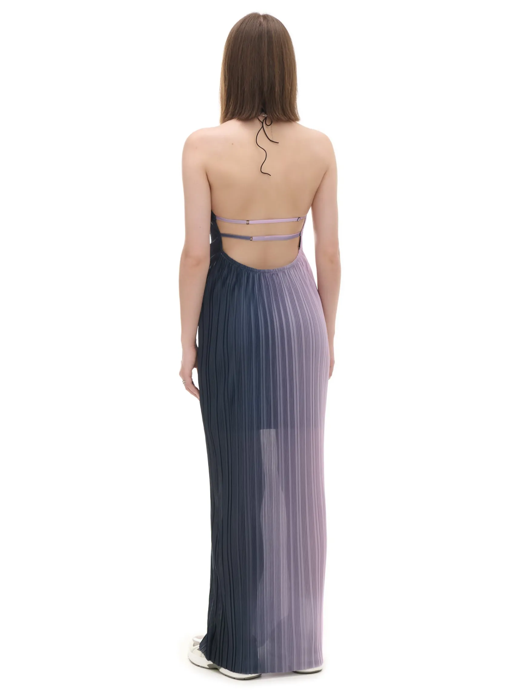 New Cropp Dwukolorowa sukienka maxi zielony