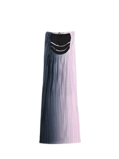 New Cropp Dwukolorowa sukienka maxi zielony