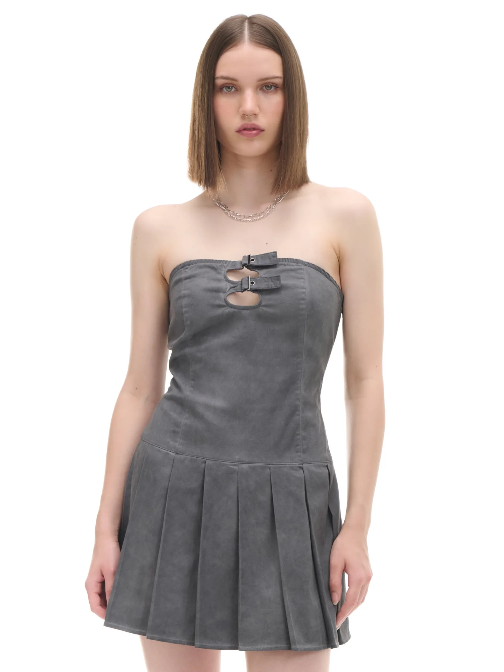 Discount Cropp Dzianinowa sukienka mini szary