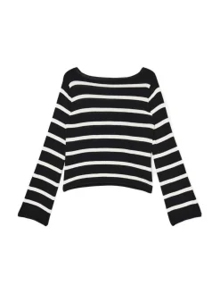 Fashion Cropp Dzianinowy sweter w paski czarny