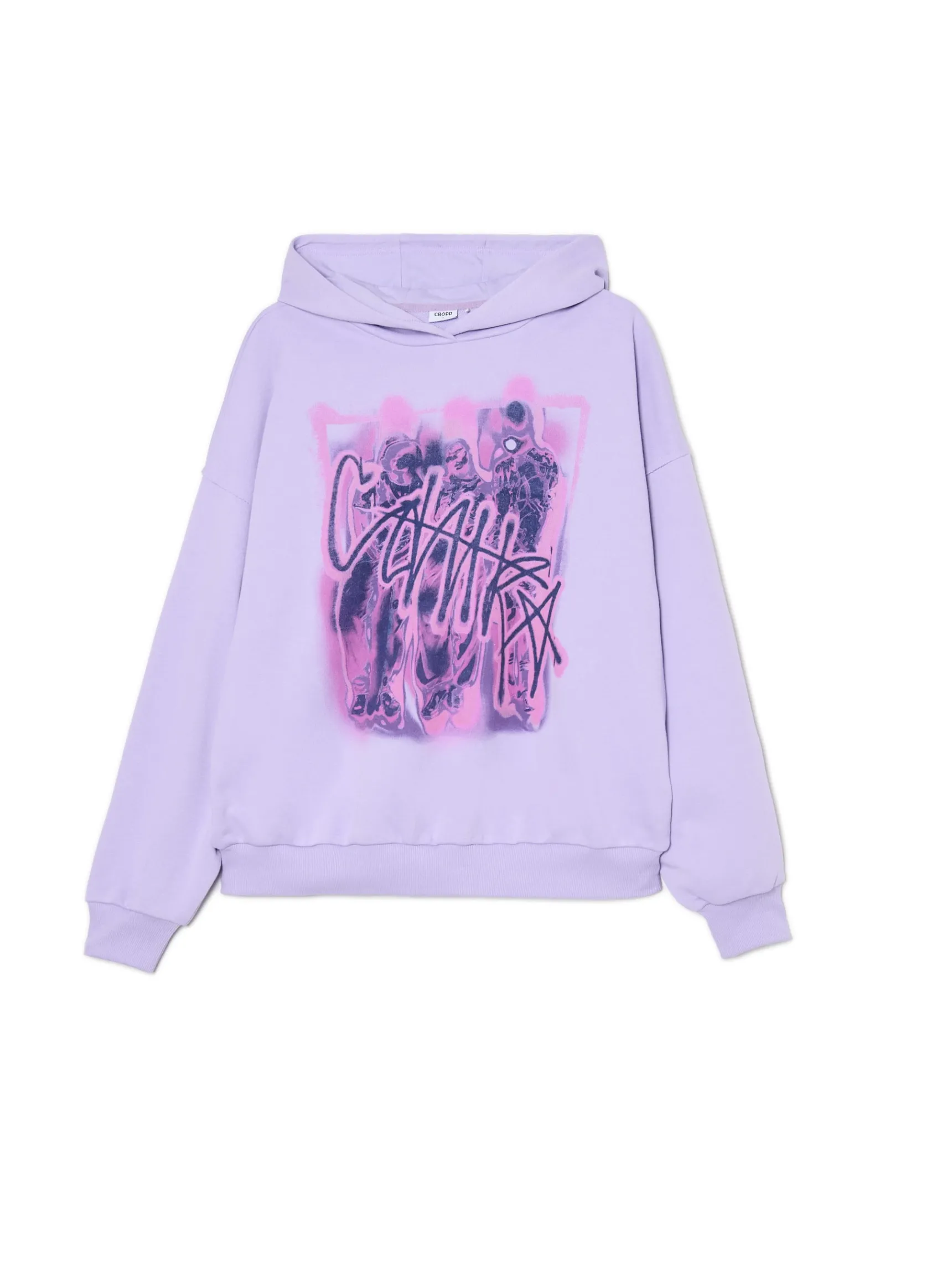 Discount Cropp Fioletowa bluza z kapturem UNISEX fioletowy