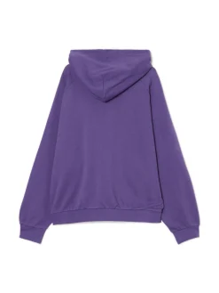 Clearance Cropp Fioletowa bluza z kapturem i nadrukami fioletowy