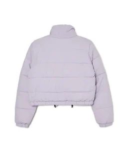 Fashion Cropp Fioletowa kurtka puffer fioletowy