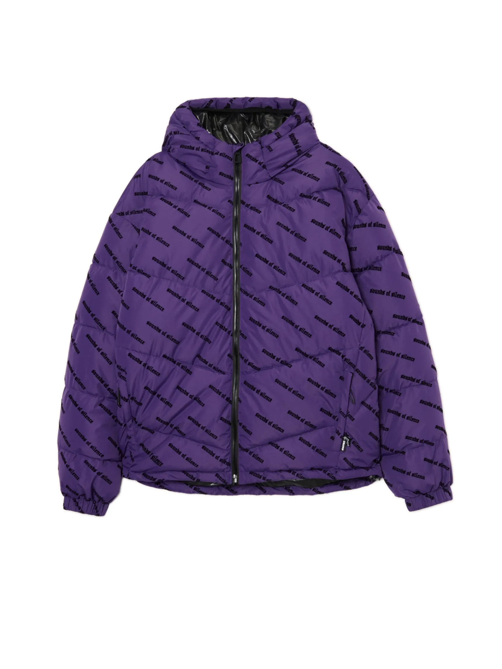 Clearance Cropp Fioletowa kurtka puffer z kapturem fioletowy