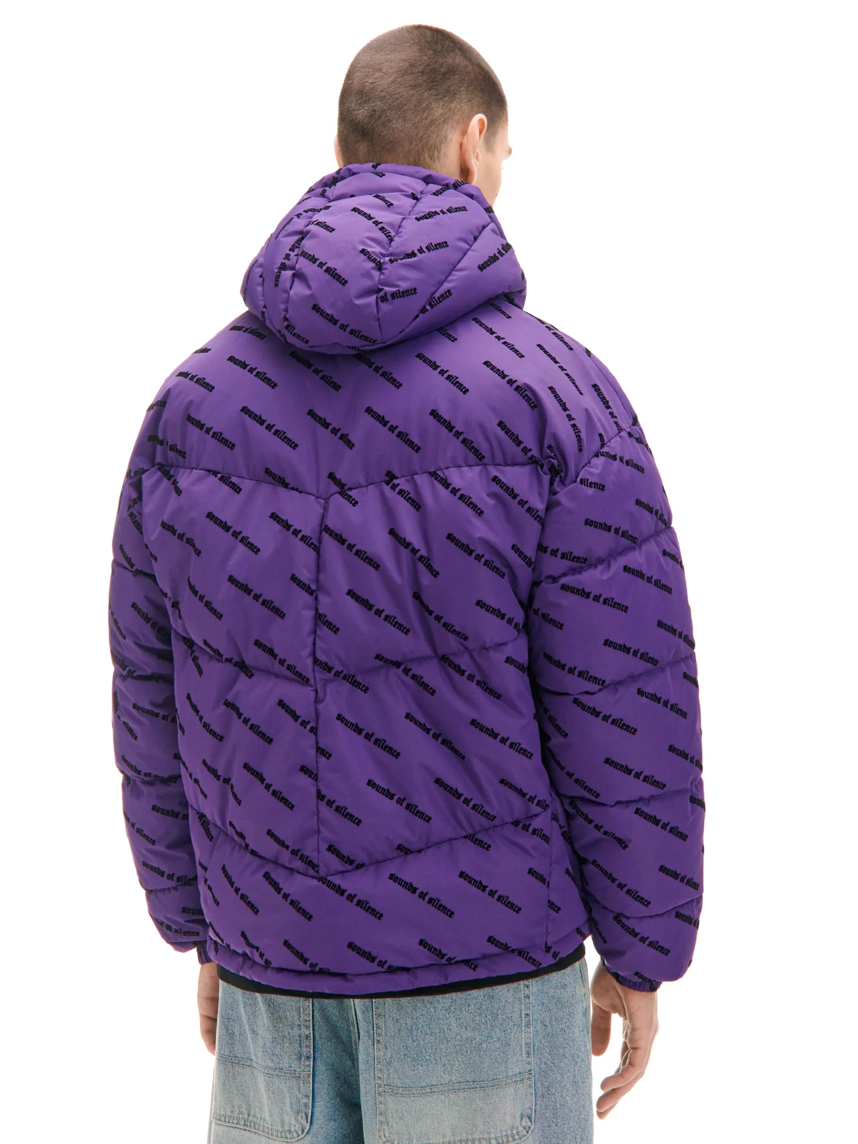 Clearance Cropp Fioletowa kurtka puffer z kapturem fioletowy