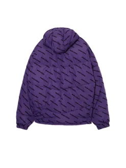 Clearance Cropp Fioletowa kurtka puffer z kapturem fioletowy