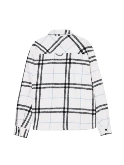 Outlet Cropp Flanelowa kraciasta koszula z domieszką wełny biały