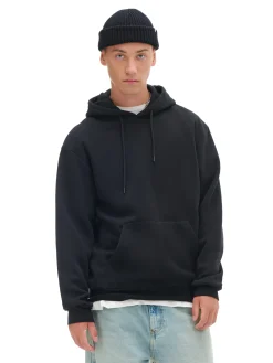 Online Cropp Gładka czarna bluza z kapturem czarny