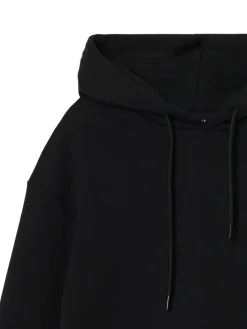 Online Cropp Gładka czarna bluza z kapturem czarny
