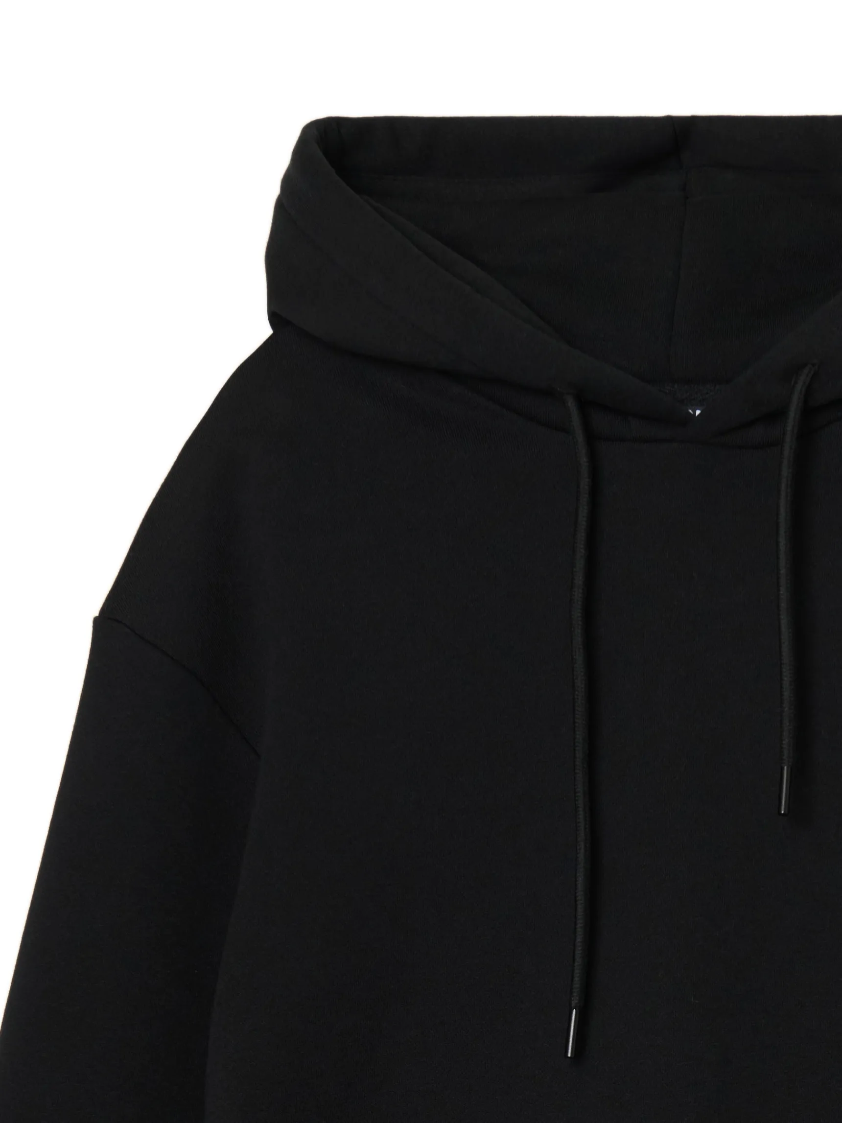 Online Cropp Gładka czarna bluza z kapturem czarny