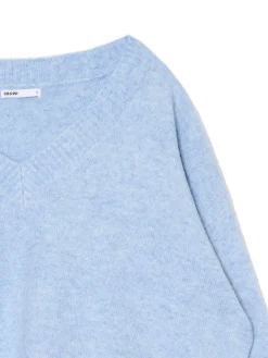 Hot Cropp Gładki jasnoniebieski sweter błękitny