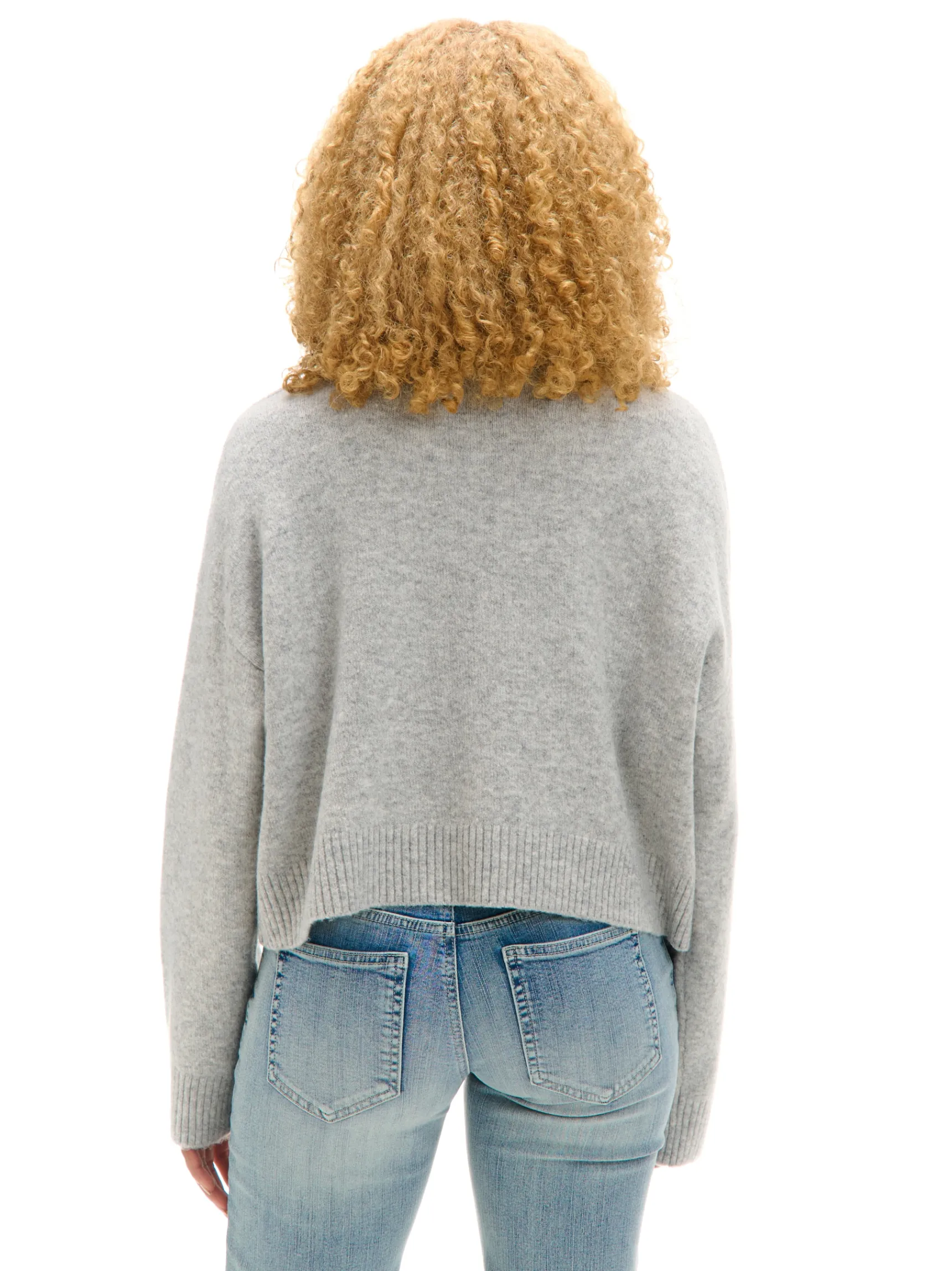 Fashion Cropp Gładki jasnoszary sweter jasnyszary