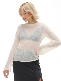Clearance Cropp Gładki sweter kremowy