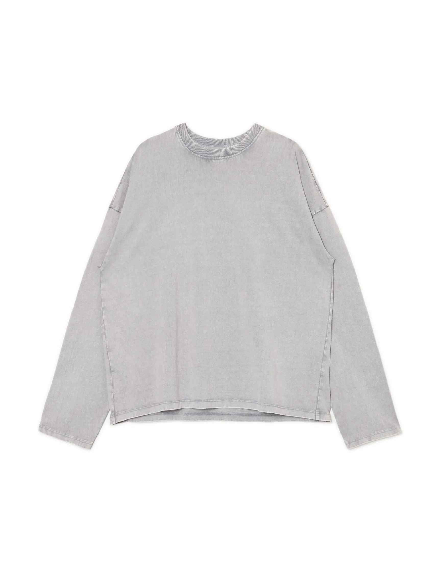 Discount Cropp Gładki szary T-shirt longsleeve UNISEX jasnyszary