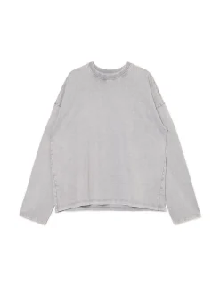 Discount Cropp Gładki szary T-shirt longsleeve UNISEX jasnyszary