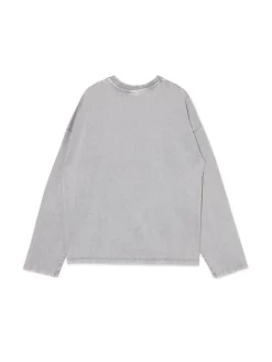 Discount Cropp Gładki szary T-shirt longsleeve UNISEX jasnyszary