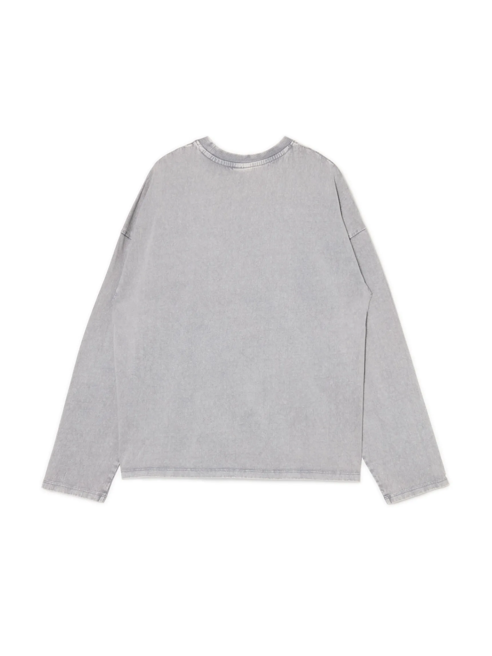 Discount Cropp Gładki szary T-shirt longsleeve UNISEX jasnyszary