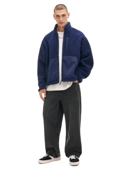 Discount Cropp Granatowa bluza sherpa surowygranatowy