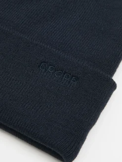 Fashion Cropp Granatowa czapka beanie z naszywką granatowy