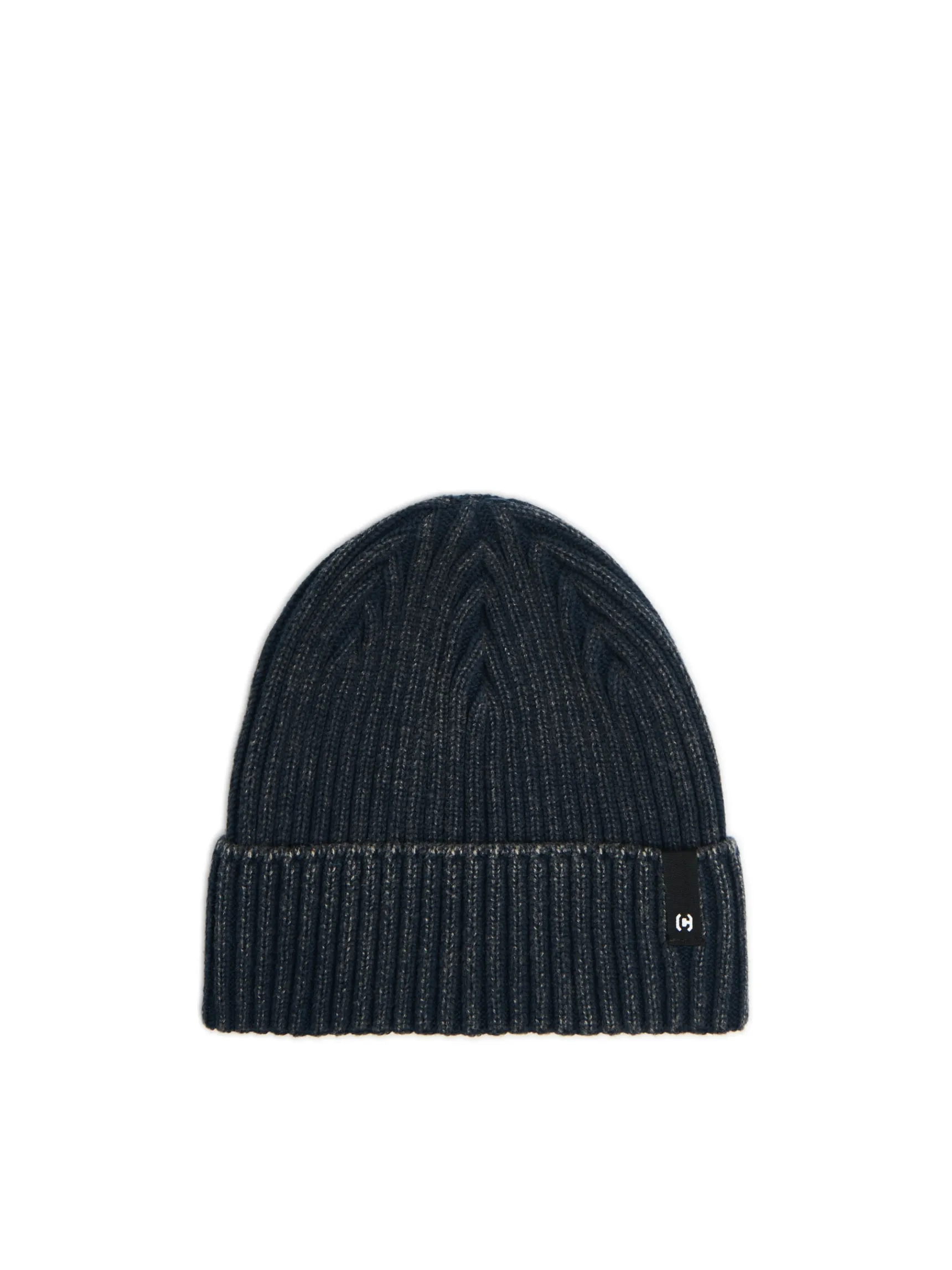 Discount Cropp Granatowa czapka beanie z naszywką granatowy