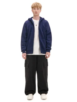 New Cropp Granatowa rozpinana bluza z kapturem granatowy