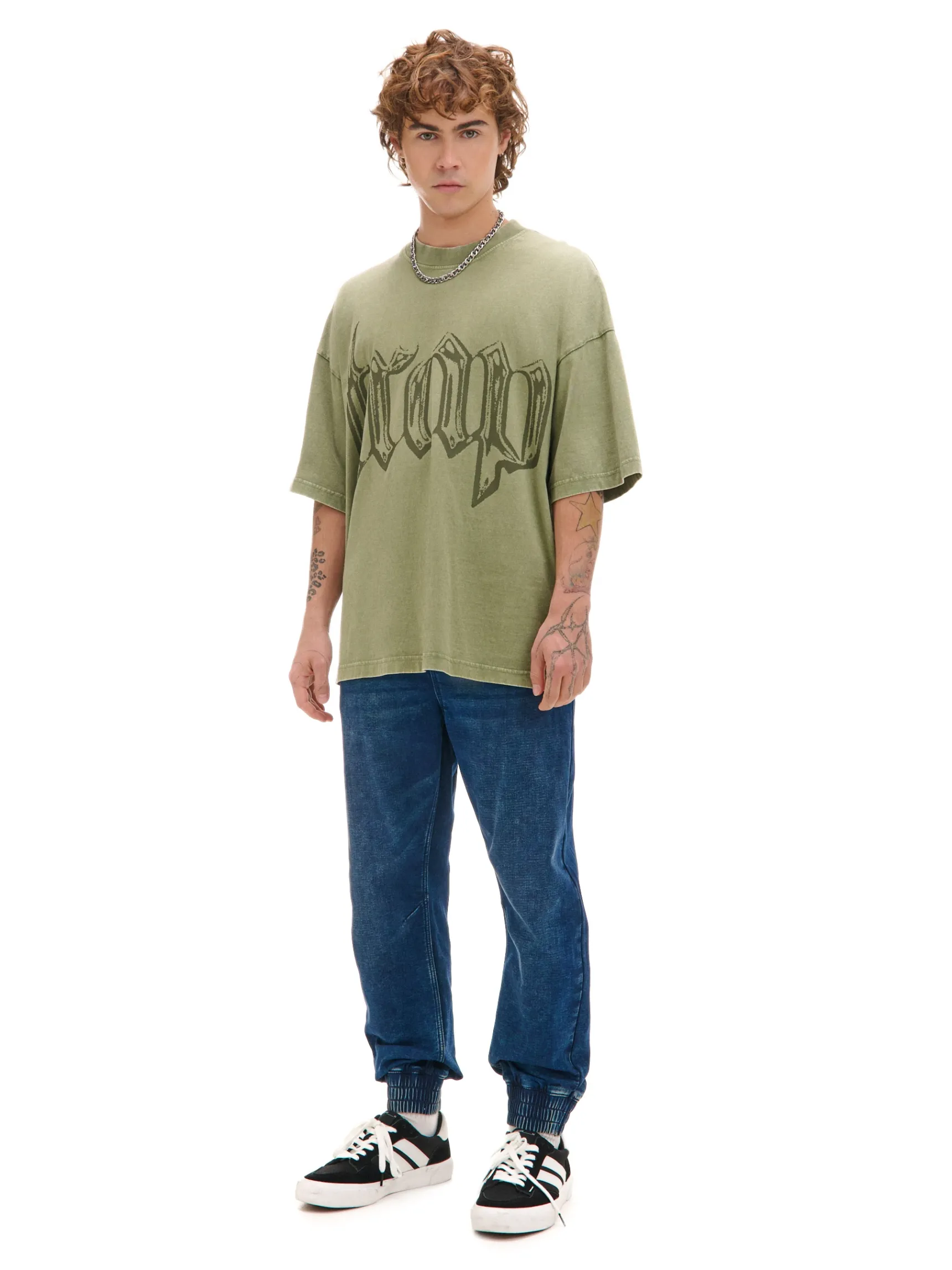 Online Cropp Granatowe jeansowe joggery regular surowygranatowy