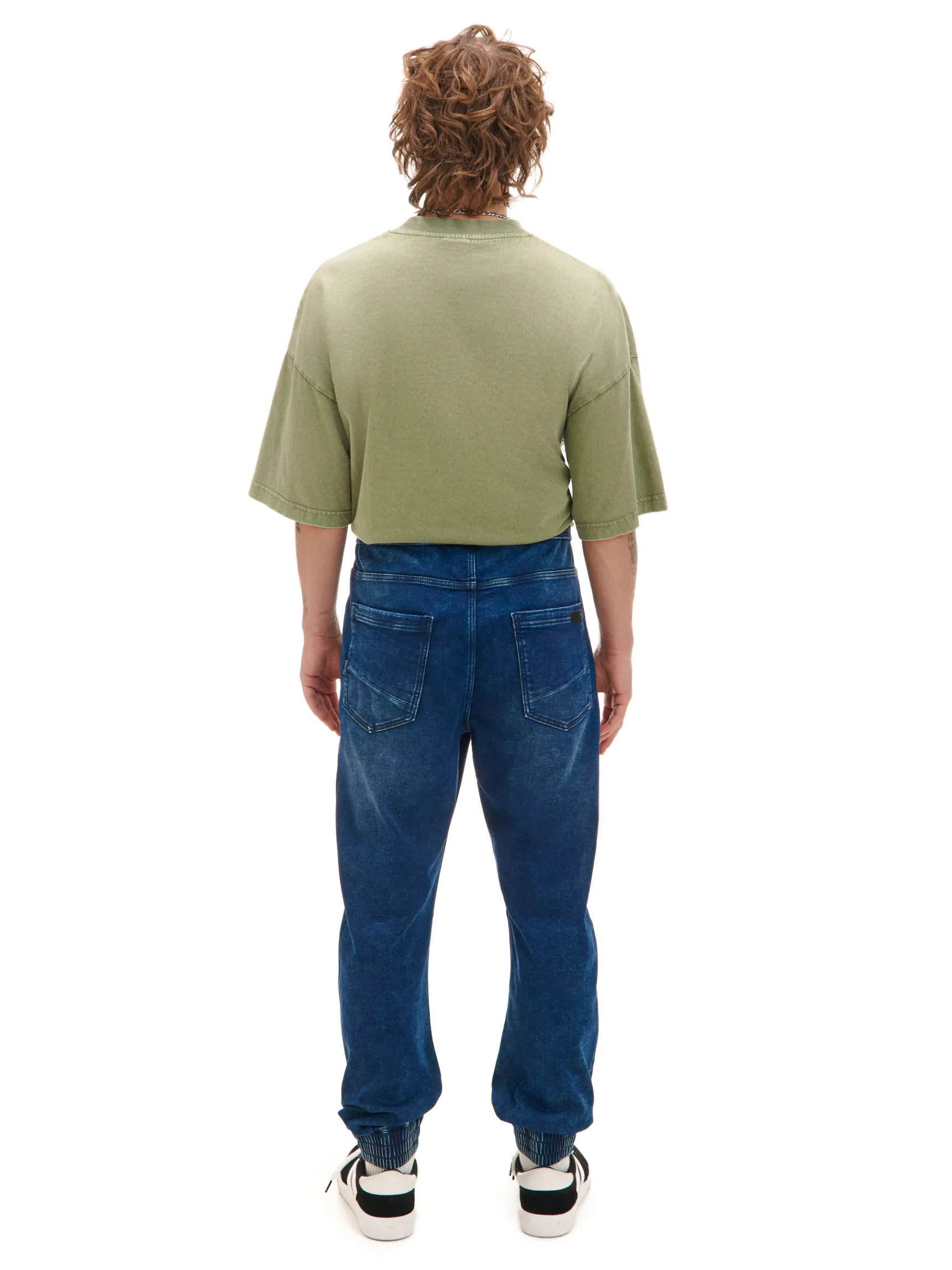 Online Cropp Granatowe jeansowe joggery regular surowygranatowy
