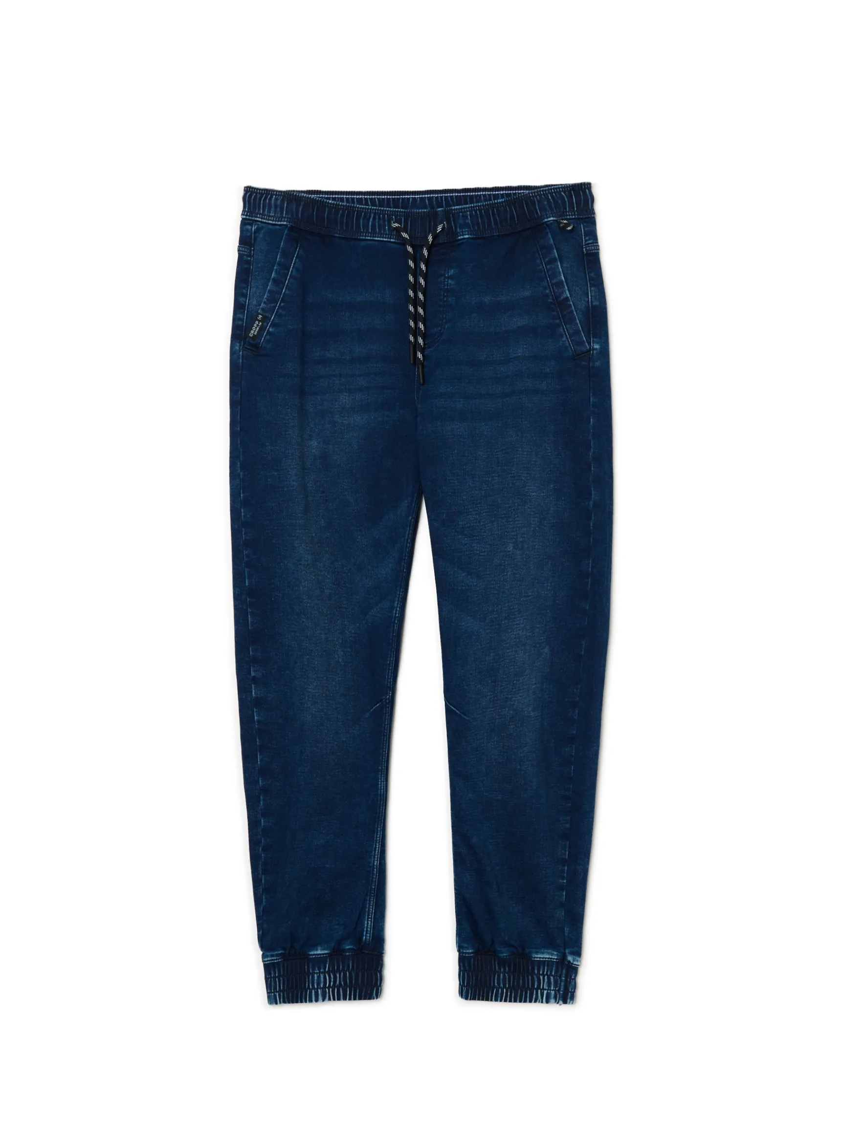 Online Cropp Granatowe jeansowe joggery regular surowygranatowy
