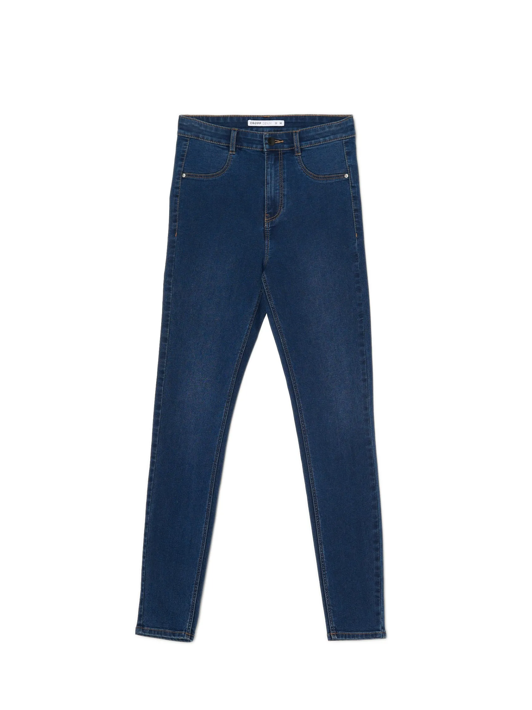 Outlet Cropp Granatowe jeansy skinny granatowy