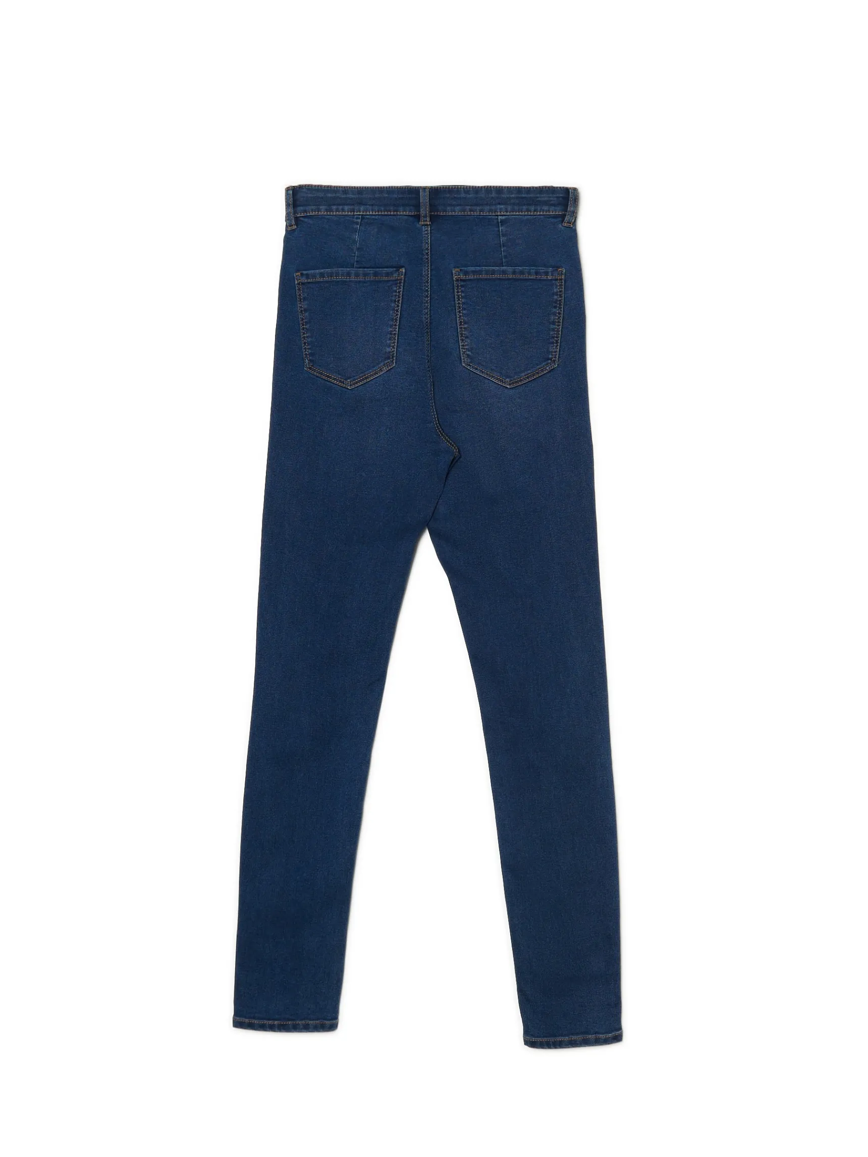 Outlet Cropp Granatowe jeansy skinny granatowy
