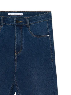 Outlet Cropp Granatowe jeansy skinny granatowy