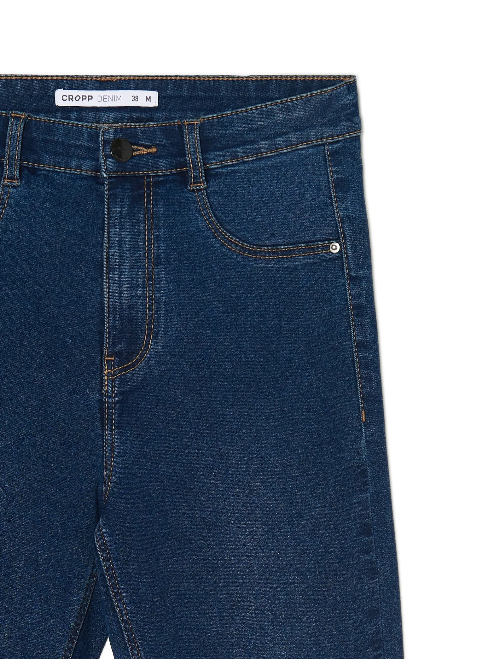 Outlet Cropp Granatowe jeansy skinny granatowy