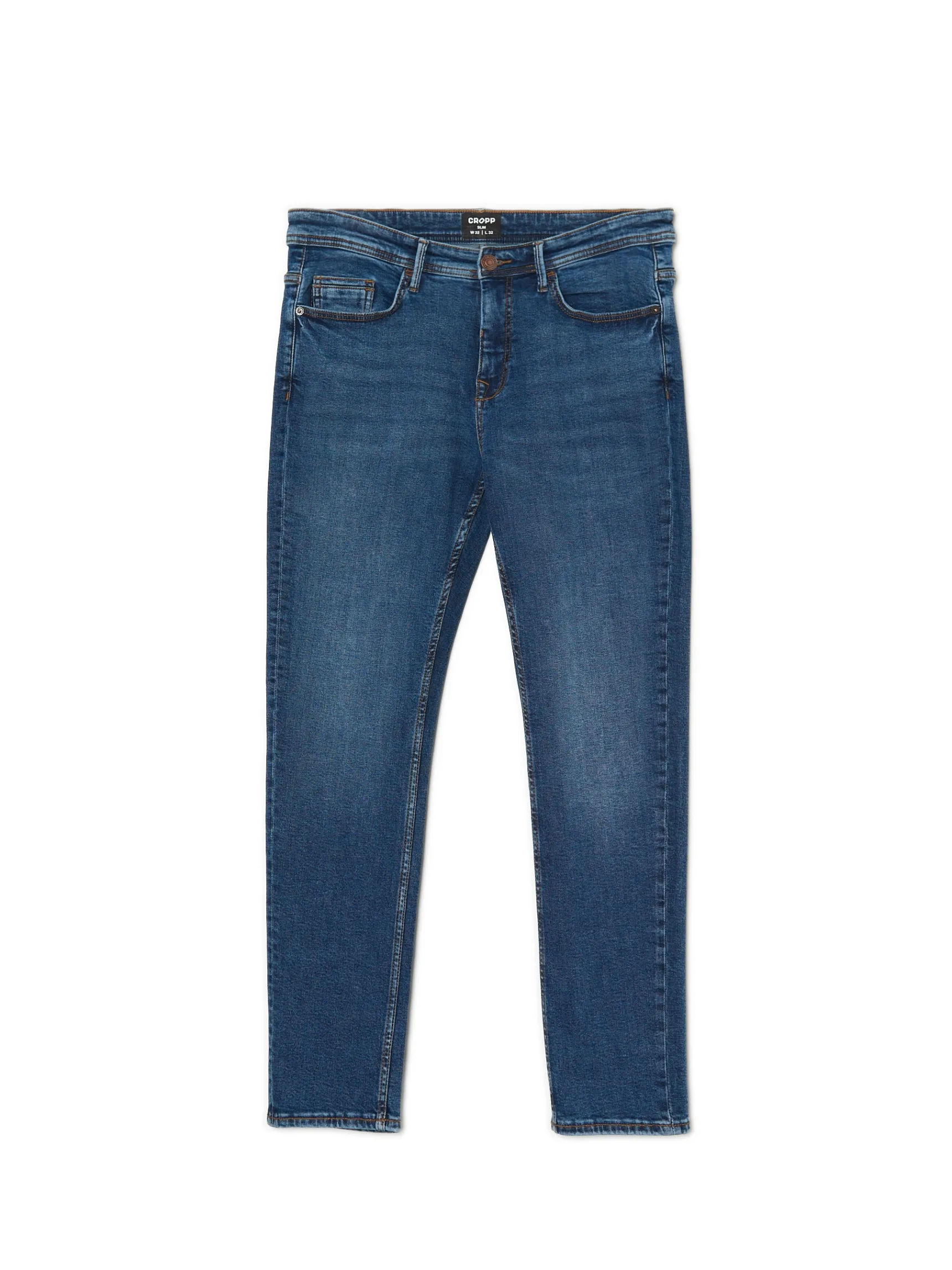 Outlet Cropp Granatowe jeansy slim granatowy