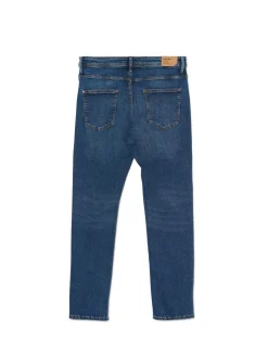 Outlet Cropp Granatowe jeansy slim granatowy