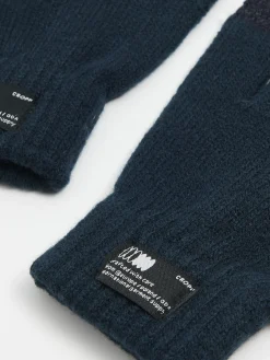 Hot Cropp Granatowe zimowe rękawiczki granatowy