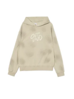 Online Cropp Jasna bluza z kapturem i nadrukami kremowy