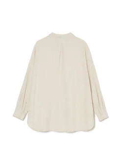 Discount Cropp Jasna koszula oversize z rustykalną strukturą beżowy