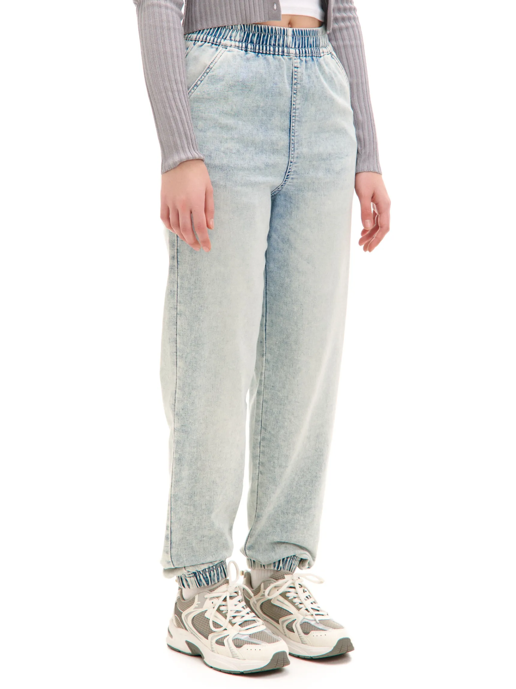 Fashion Cropp Jasne jeansowe joggery błękitny
