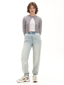 Fashion Cropp Jasne jeansowe joggery błękitny