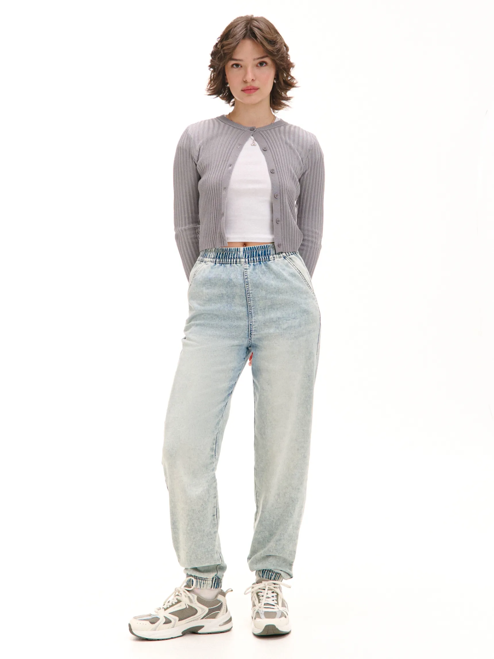 Fashion Cropp Jasne jeansowe joggery błękitny