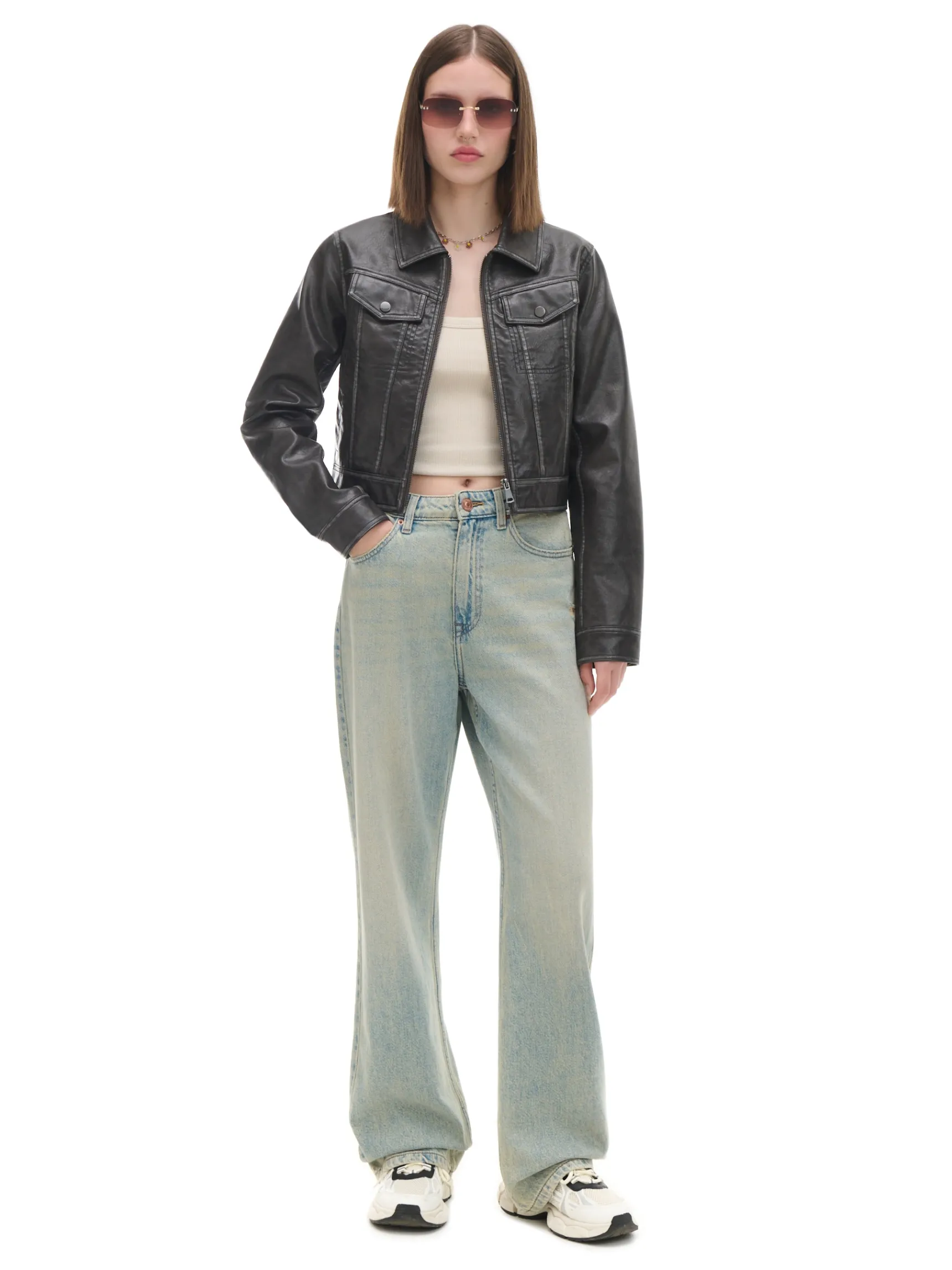 Clearance Cropp Jasne jeansy baggy niebieski