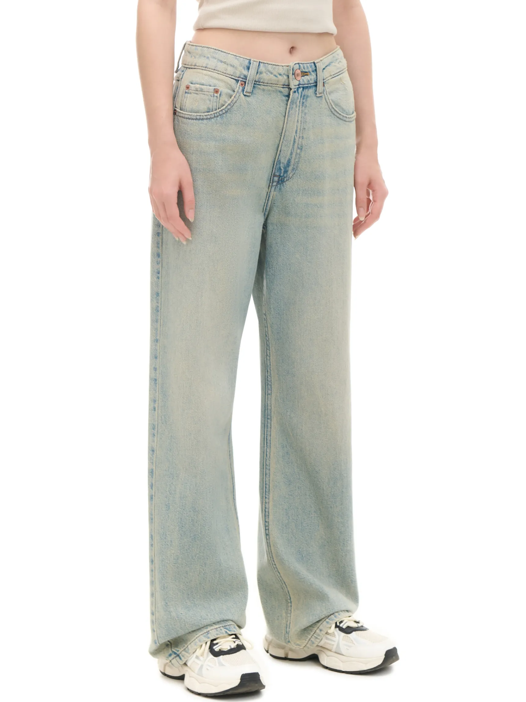 Clearance Cropp Jasne jeansy baggy niebieski