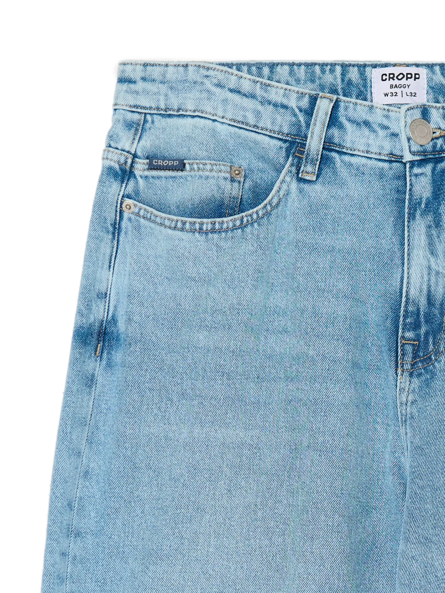 Fashion Cropp Jasne jeansy baggy niebieski