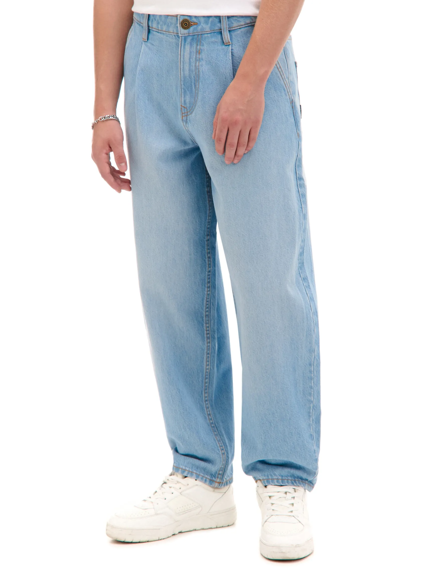 Online Cropp Jasne jeansy balloon baggy niebieski