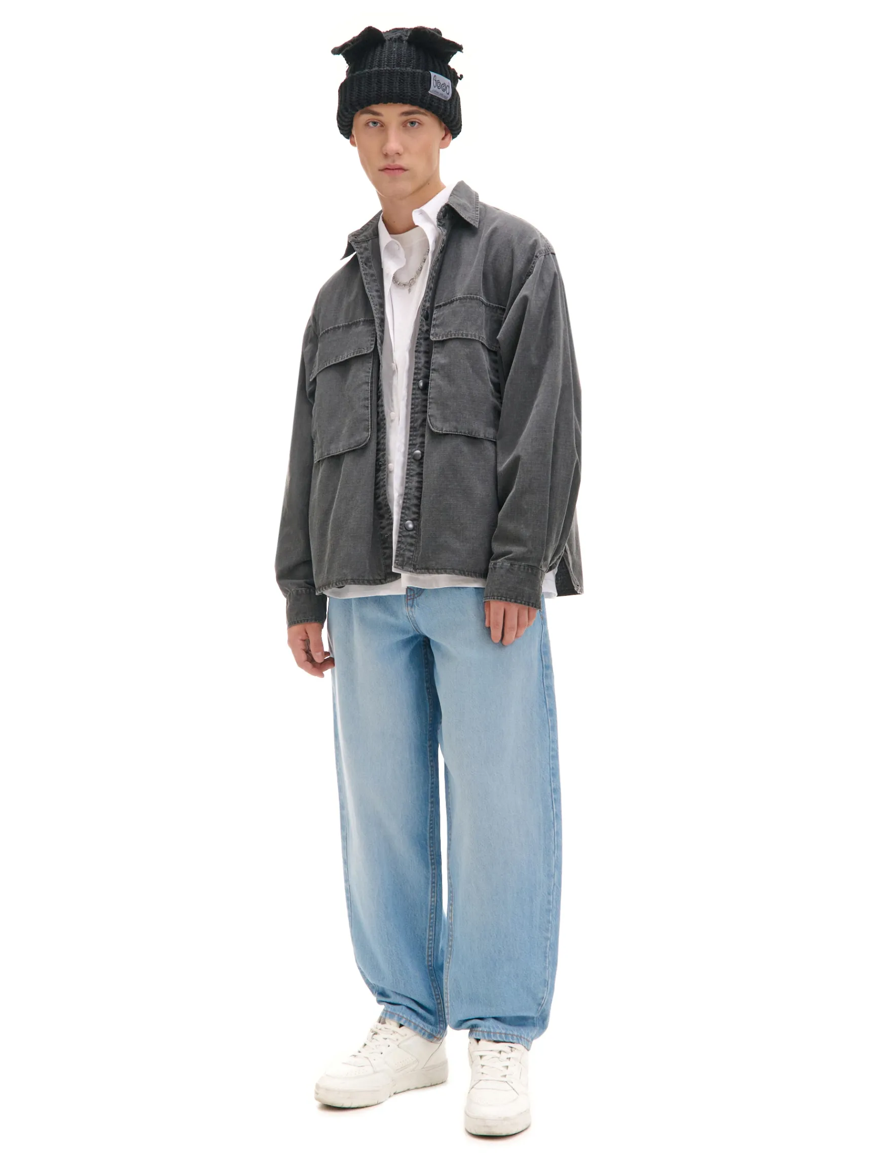 Online Cropp Jasne jeansy balloon baggy niebieski