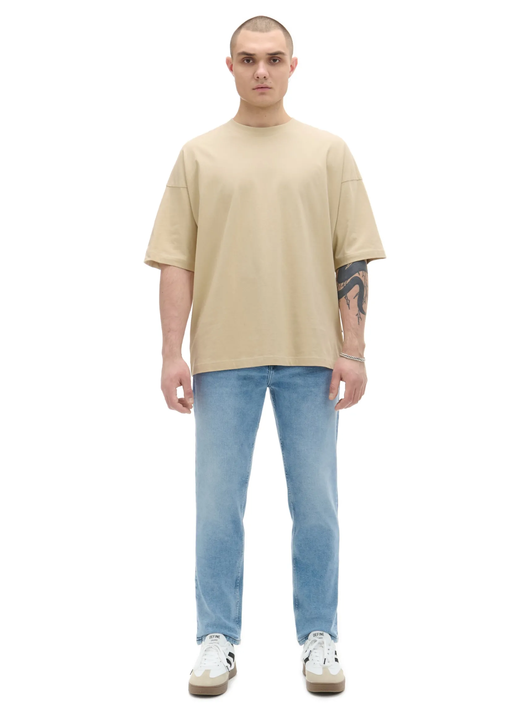 Outlet Cropp Jasne jeansy comfort niebieski