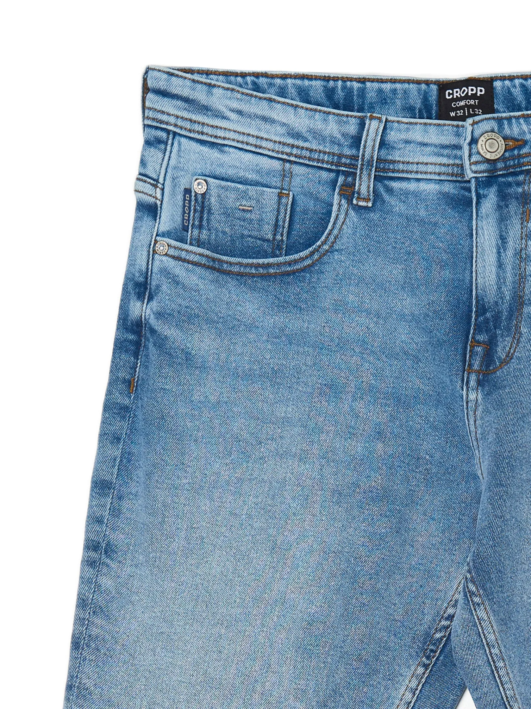 Outlet Cropp Jasne jeansy comfort niebieski